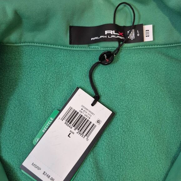 Ralph Lauren RLX Quilted Panel 1/4 Zip Hybrid Jacket Women's L Green - Picture 7 of 7